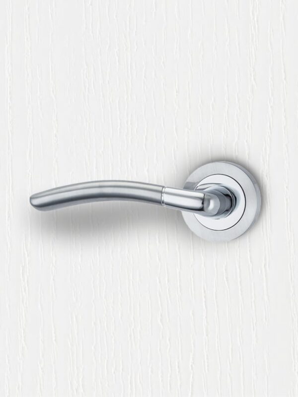 door handle amalfi satin and polished chrome