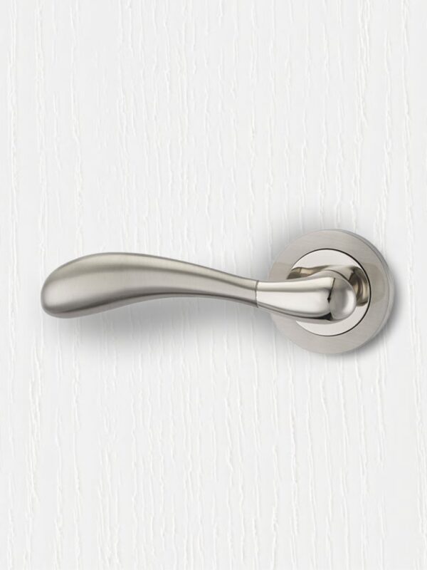 door handle maya satin and polished nickel
