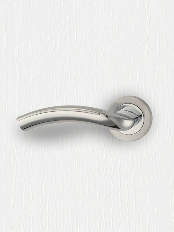 door handle milan satin and polished nickel