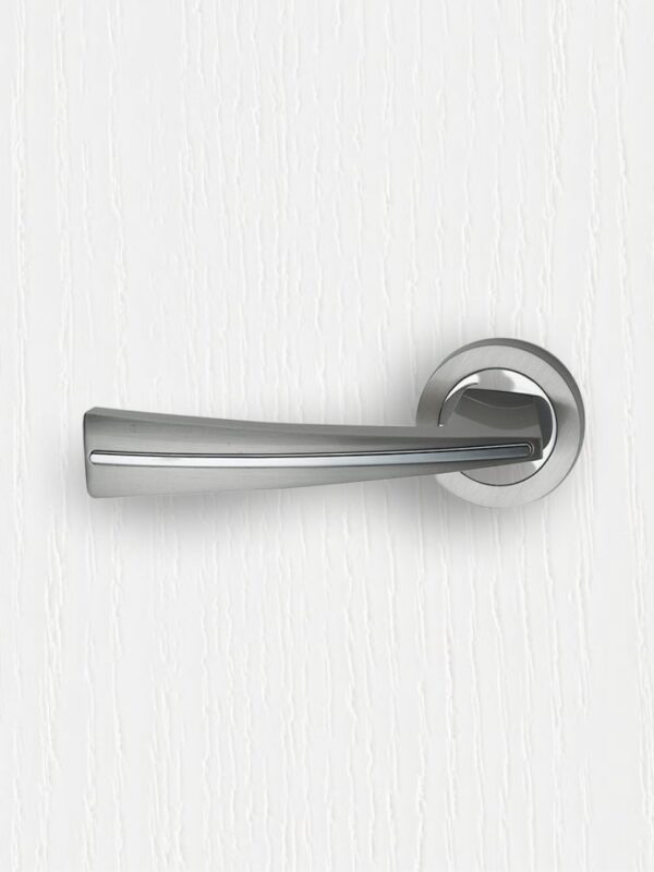 door handle monaco satin and polished nickel